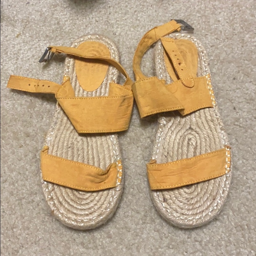 Yellow woven sandals